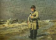 martinus rorbye en strandingskommissioncer ved vestkysten af fylland, incerheden af skagen painting
